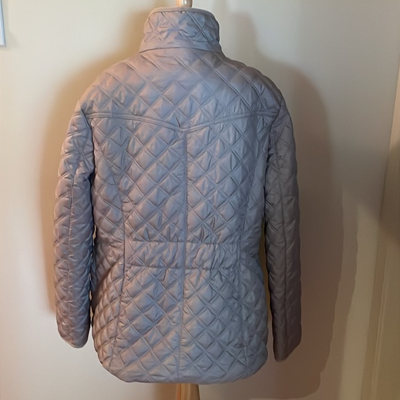 EUC~Woman’s Large Lucky Brand Tan 2 Pocket/Zippered/Snap Front Puffer Coat - Picture 3 of 10